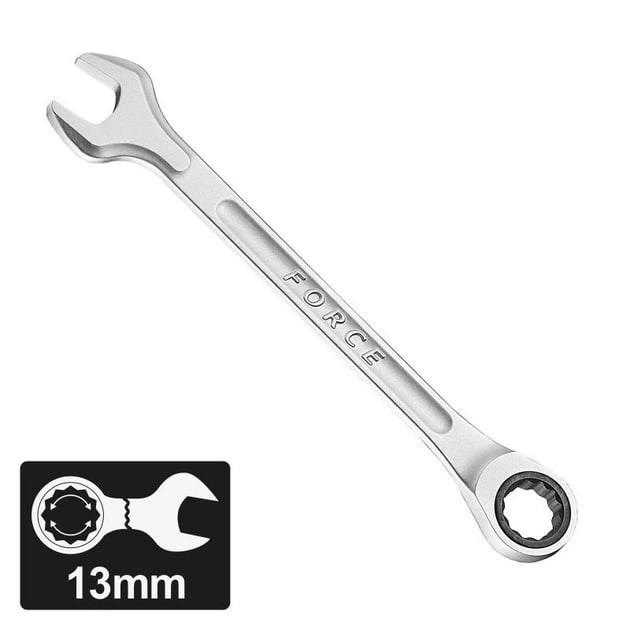Ключ комбинированный 13 мм FORCE с трещоткой L=180 мм FORCE TOOLS 75713