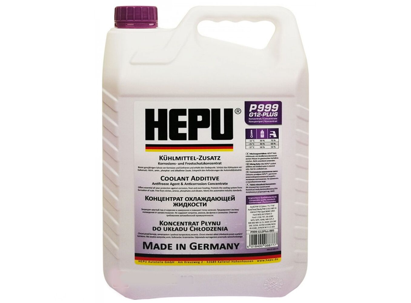 Антифриз Hepu Antifreeze Фіолетовий G12+ 5л