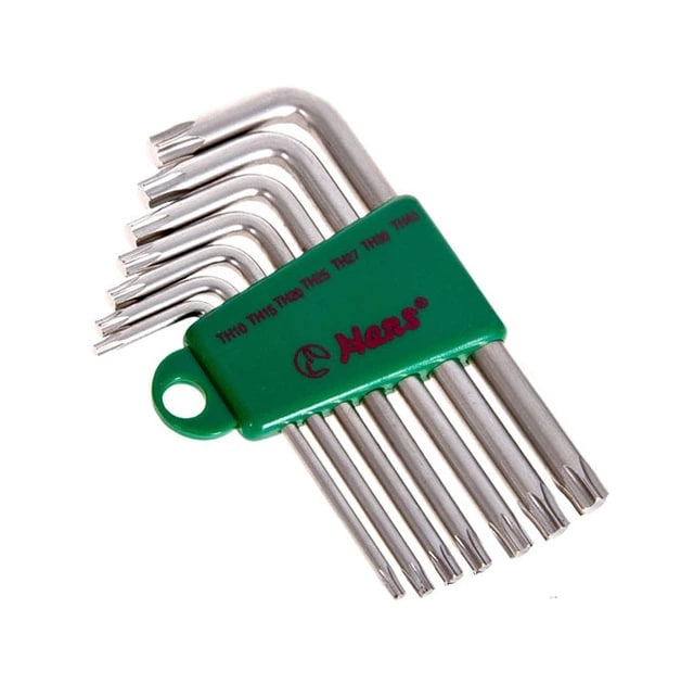 Набор ключей TORX, тип: "L" T10, T15, T20, T25, T27, T30, T40, 7 шт HANS 167447T