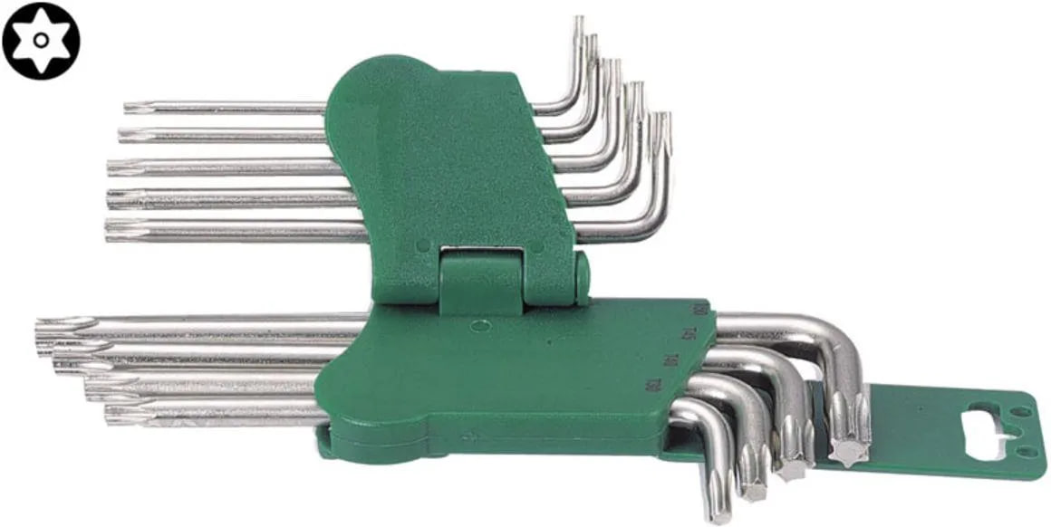 Набор ключей TORX Tamper, тип: "L" T10H, T15H, T20H, T25H, T27H, T30H, T40H, T45H, T50H, 9 шт HANS 1675329TH