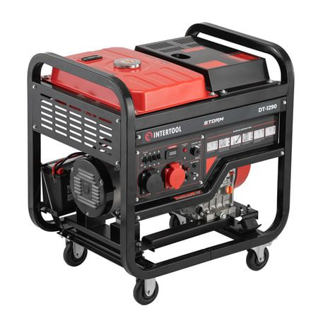 Генератор дизельный 8,0/9,0 кВт, 400/230 В, DUAL POWER, бак 25 л, электро/ручной старт, медная обмотка, STORM INTERTOOL DT-1290