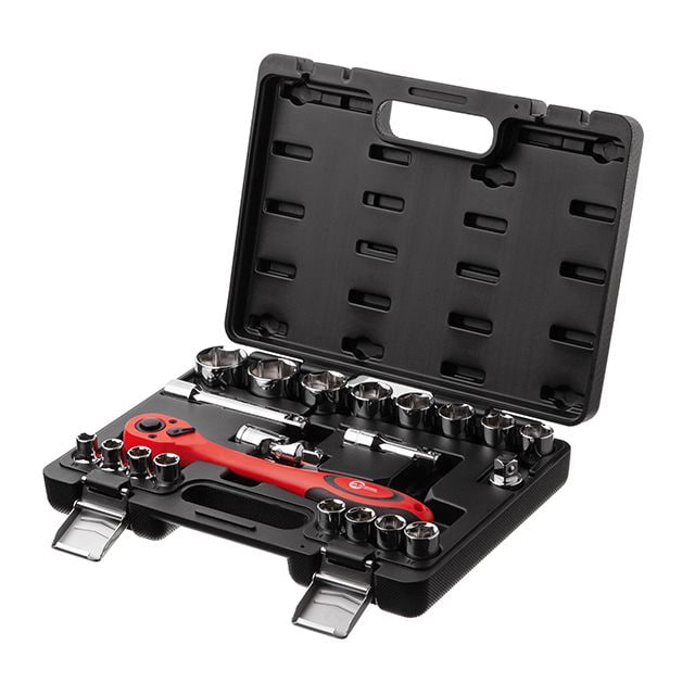 Набор торцевых головок с трещоткой 21 ед., 1/2", Cr-V INTERTOOL ET-6021