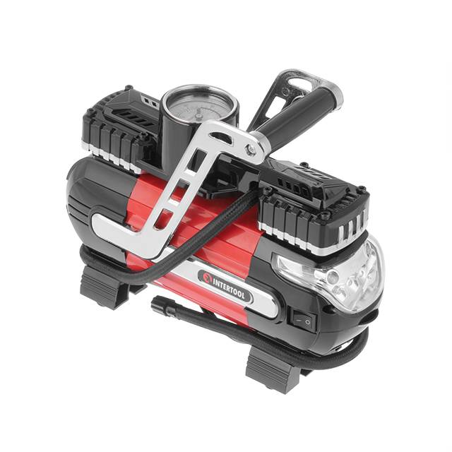 Компрессор автомобильный 12 V, Два цилиндра 30 мм INTERTOOL AC 0003
