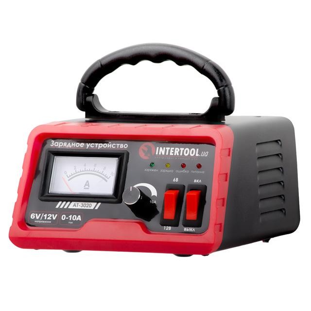 Зарядное устройство 6-12 V, 0-10 А, 6-120 Ач, INTERTOOL AT 3020