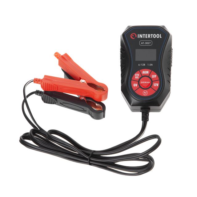 Зарядное устройство 6-12 V, 1.5 А, 230 V, INTERTOOL AT 3027