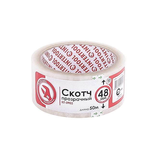 Скотч прозрачный 48 мм*50 м*44 мкм INTERTOOL KT-0902