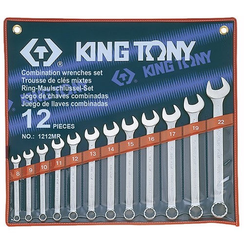 Набор ключей комбинированных 12 единиц (8-22 мм) в чехоле из террилена KING TONY 1212MR