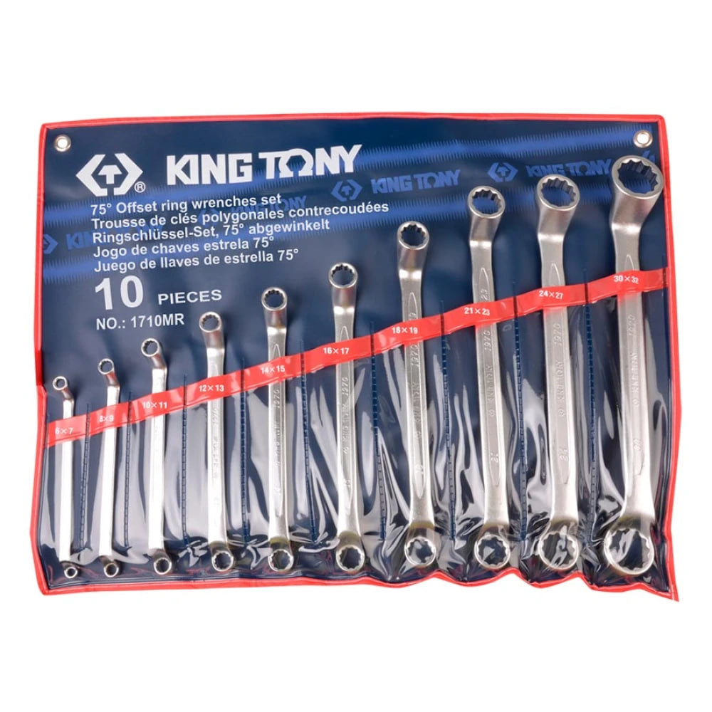 Набор ключей накидных 10 шт. (6-32 мм) в чехоле из террилена KING TONY 1710MR