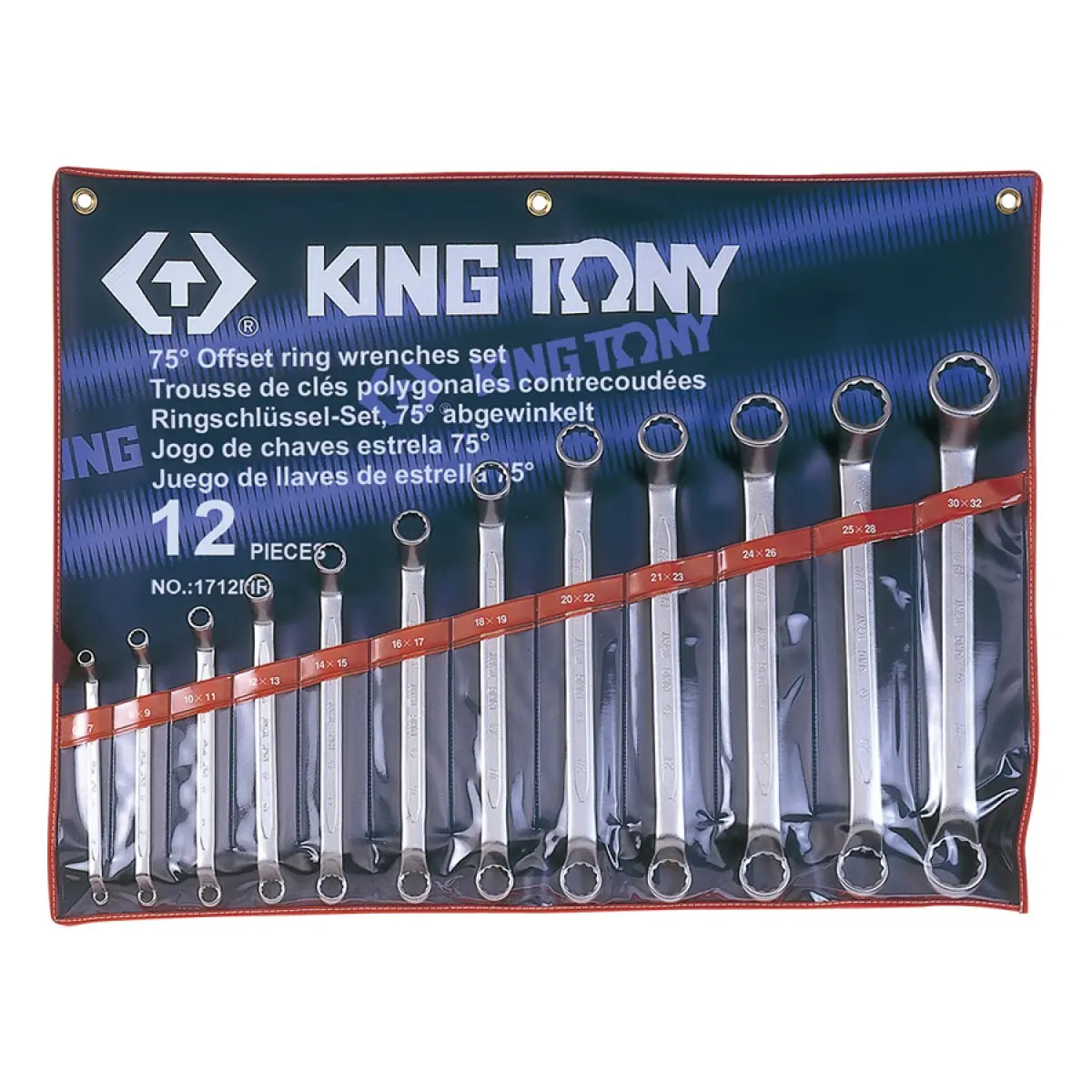 Набор ключей накидных 12 шт. (6-32 мм) в чехоле из террилена KING TONY 1712MR