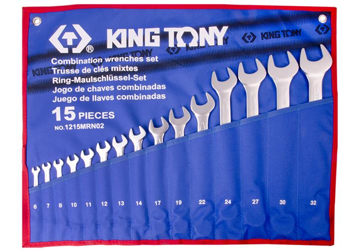 Набір ключів комбінованих KING TONY 1215MRN02 6-32 мм, 15 од, чохол з теторону
