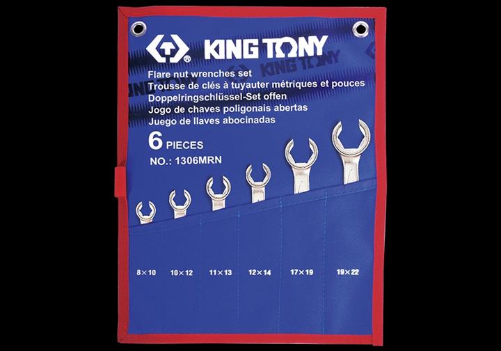 Набор ключей разрезных KING TONY 1306MRN 8-22 мм, 6 ед
