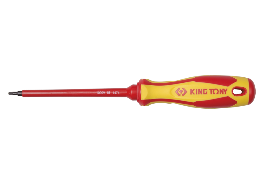 Отвертка шлицевая SQ1*125 мм, диэлектрическая KING TONY 14740105