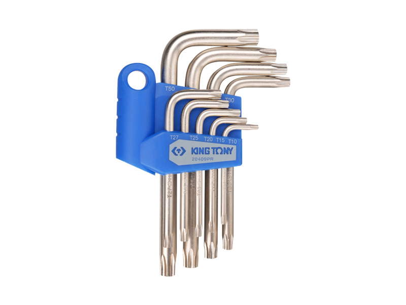 Набор ключей  Torx 9 ед. Г-образных с отверстием Т10-Т50 KING TONY 20409PR