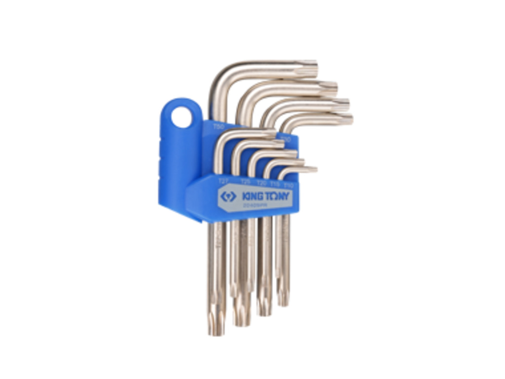 Набір ключів Torx 7 од. Г-подібних з отвором T10H-T40H KING TONY 20409PR90