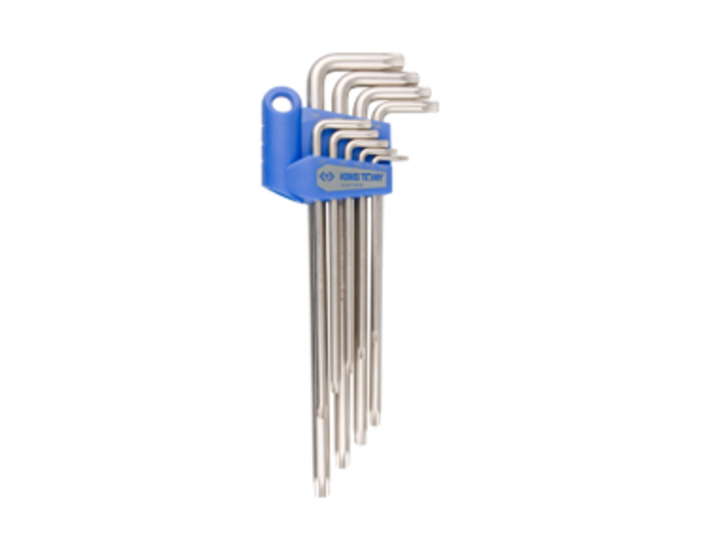Набір ключів Torx 9 од. Г-подібних з отвором подовжених Т10-Т50 KING TONY 20419PR