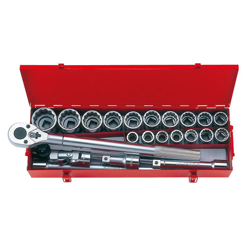 Набор головок 3/4" 23 ед. 12-гранные, короткие, дюймовые KING TONY 6023SR