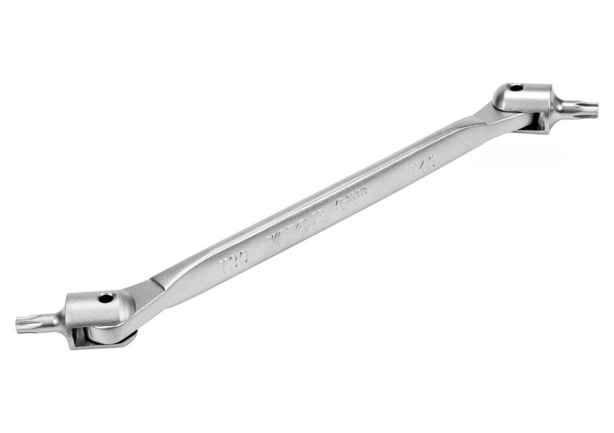 Ключ TORX 2-сторонний на шарнирах: Т30 х Т40, L=229 мм, Cr-V (DW) YATO YT-05313