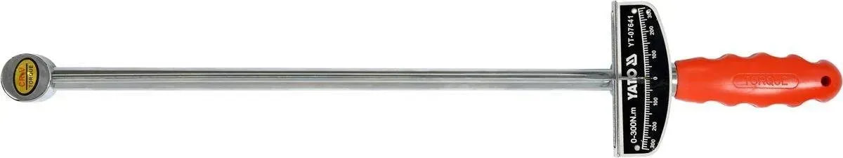 Ключ динамометричний стрілковий: квадрат 1/2", F= 0-300 Нм YATO YT-07641
