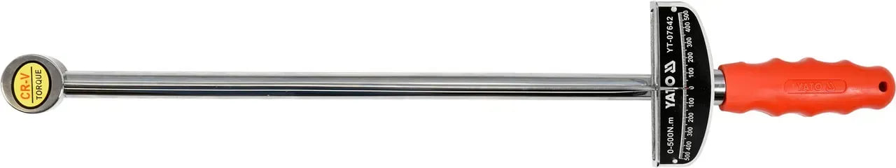 Ключ динамометрический стрелковый: квадрат 3/4", F=0-500 Нм YATO YT-07642