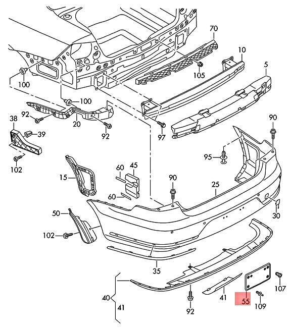 Кронштейн номерного знаку VAG 3AE807847