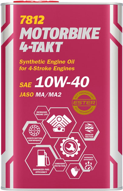 Моторна олива MANNOL 4-Takt Motorbike Metal 10W-40 1л
