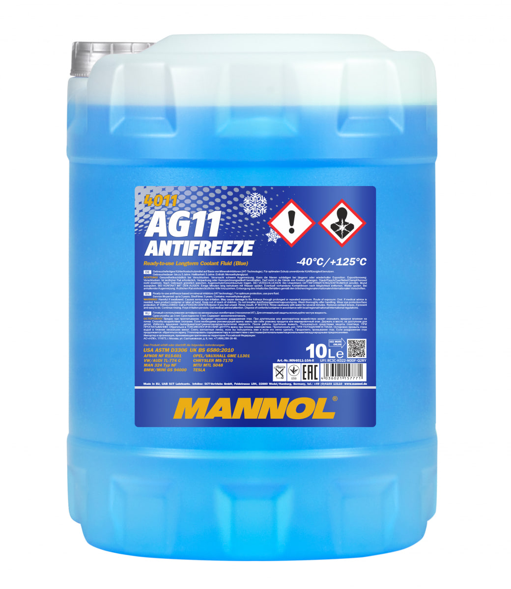 Антифриз MANNOL Antifreeze AG11 -40°C Longterm 10л
