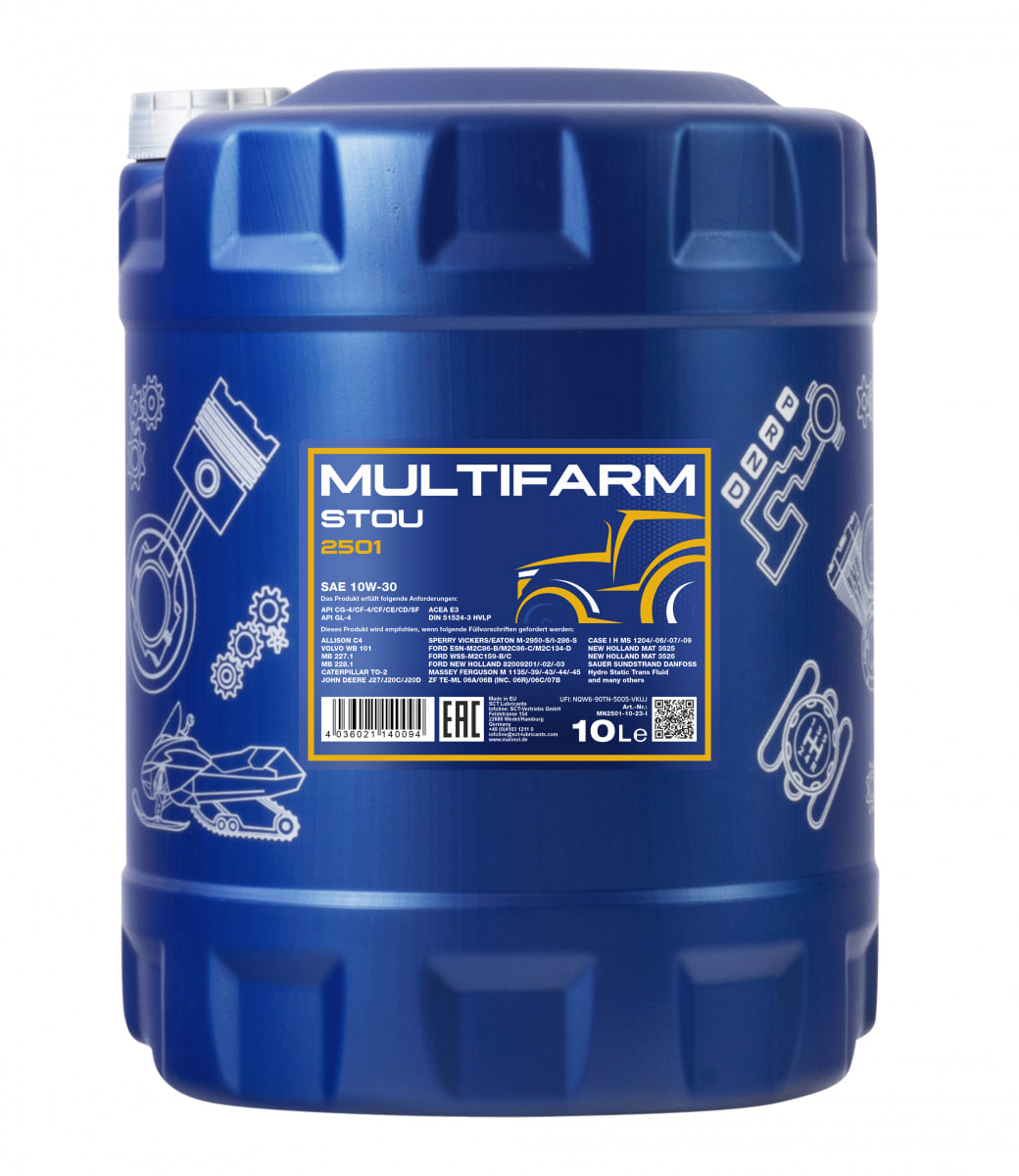 Моторна олива MANNOL Multifarm STOU 10W-30 10л