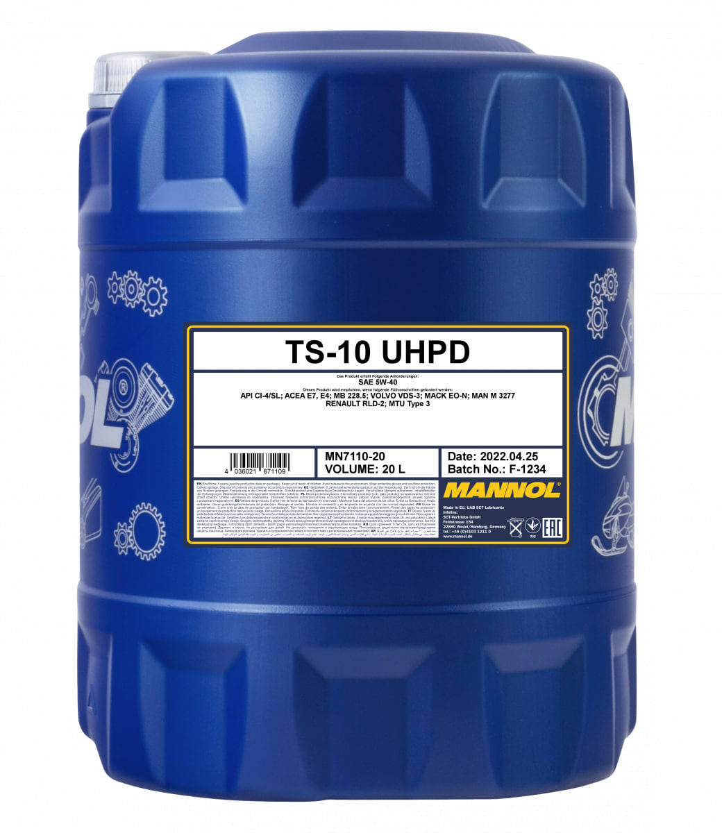 Моторна олива MANNOL TS-10 UHPD 5W-40 20л