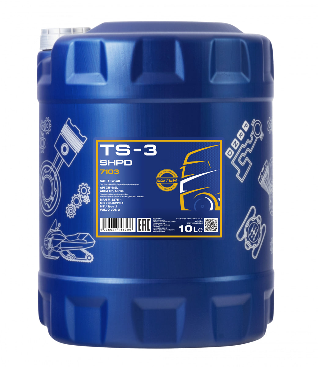 Моторна олива MANNOL TS-3 SHPD 10W-40 10л