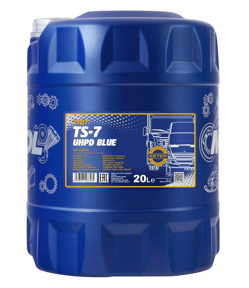 Масло моторное MANNOL TS-7 UHPD 10W-40 Blue 20л