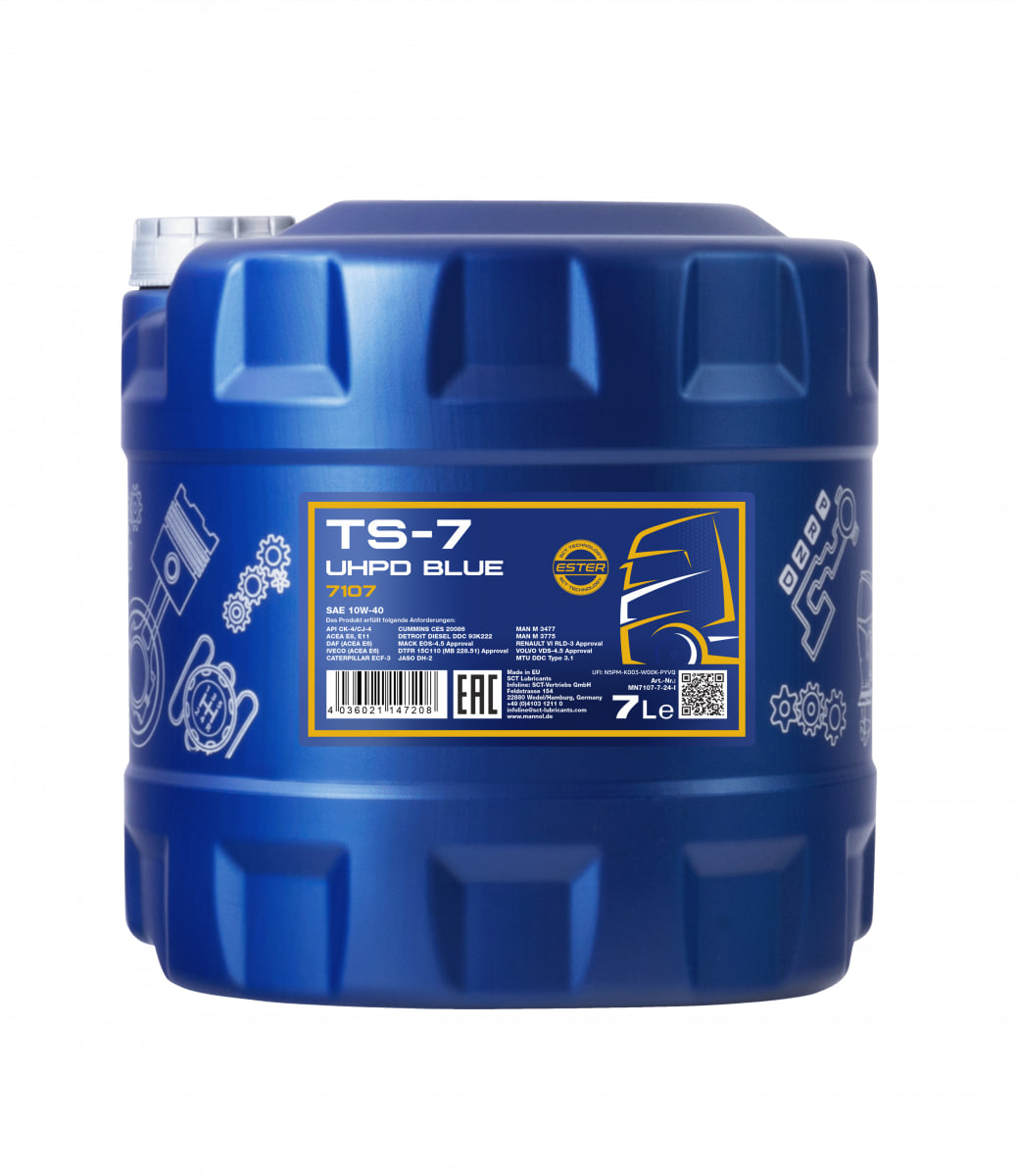 Моторна олива MANNOL TS-7 UHPD 10W-40 Blue 7л