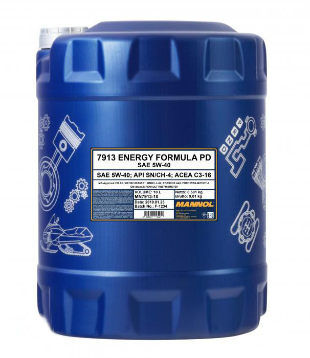 Моторна олива MANNOL Energy Formula PD 5W-40 20 л