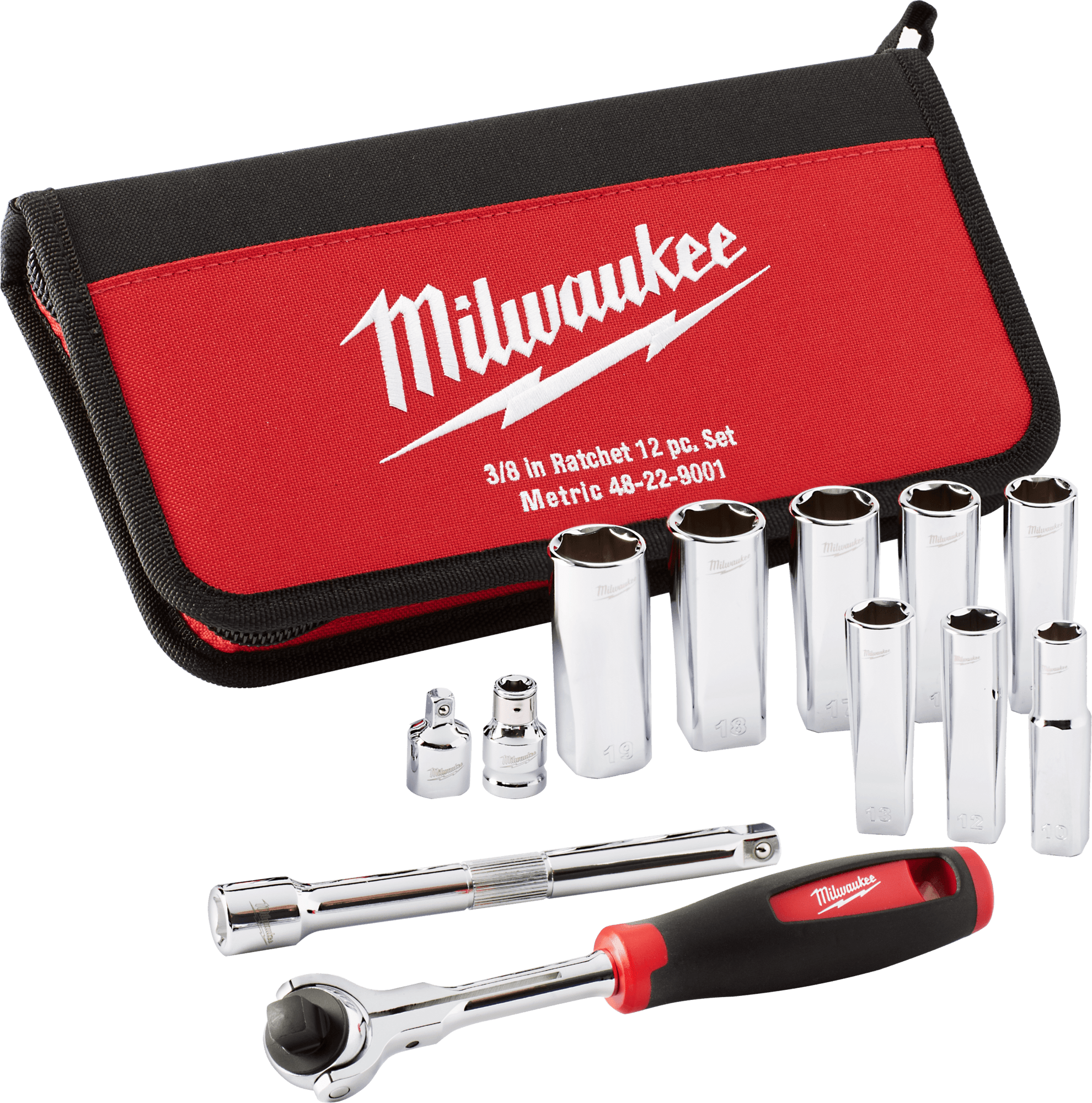 Набор торцевых головок с трещоткой 3/8" 12 ед., MILWAUKEE ACC 48229001