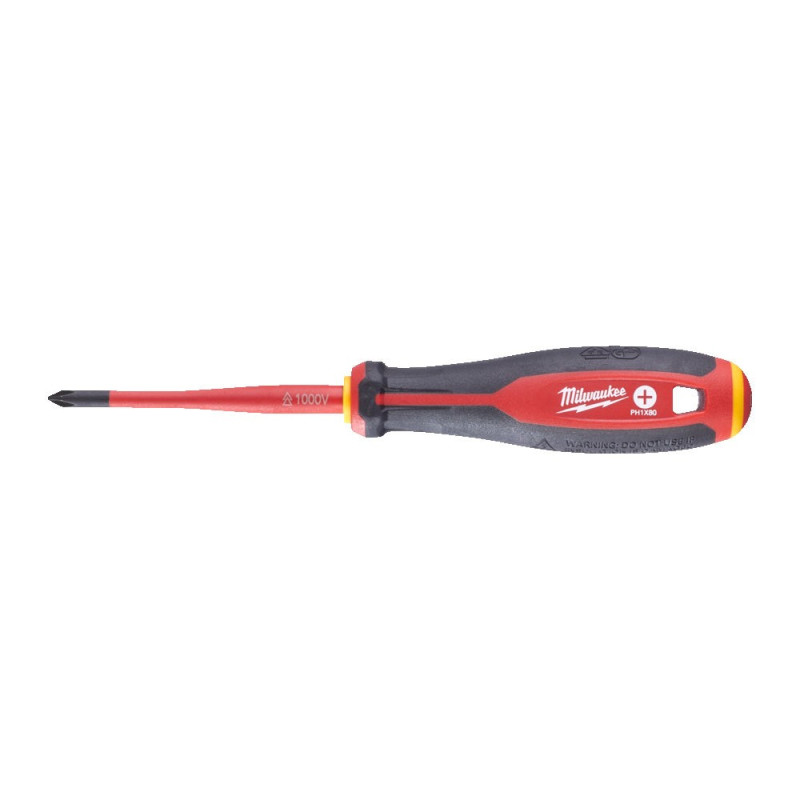 Трехгранная отвертка, изолированная VDE PH1x80 мм (1 шт.) MILWAUKEE ACC 4932478721
