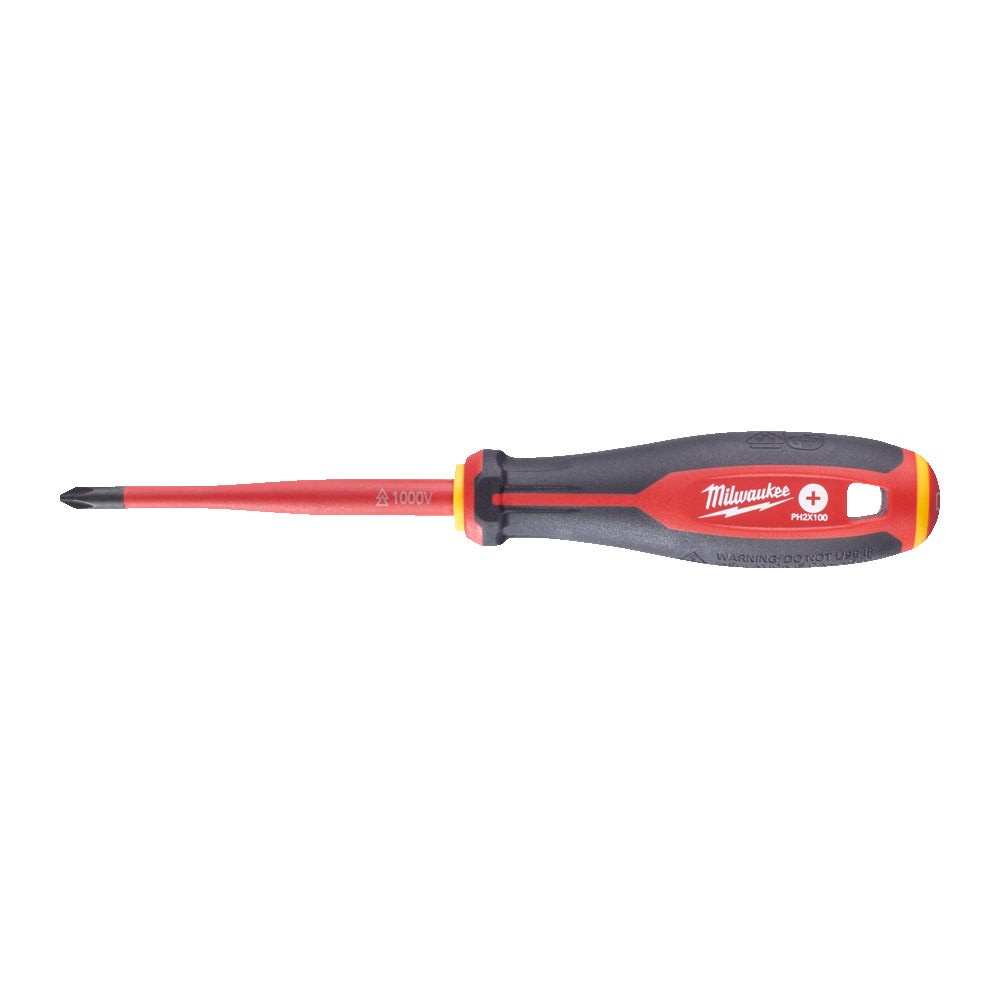 Трехгранная отвертка, изолированная VDE PH2x100 мм MILWAUKEE ACC 4932478722