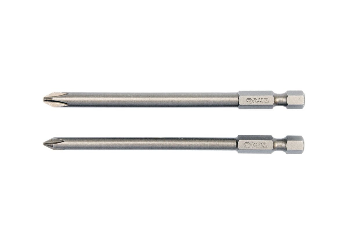 Набор отверточных насадок "Philips" PH1,PH2, L= 100 мм, квадрат 1/4". 2 шт. YATO YT-0488