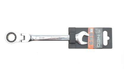 Ключ рожково-накидной с трещоткой 15 мм 72 зуб. L-195 мм NEO TOOLS 9057