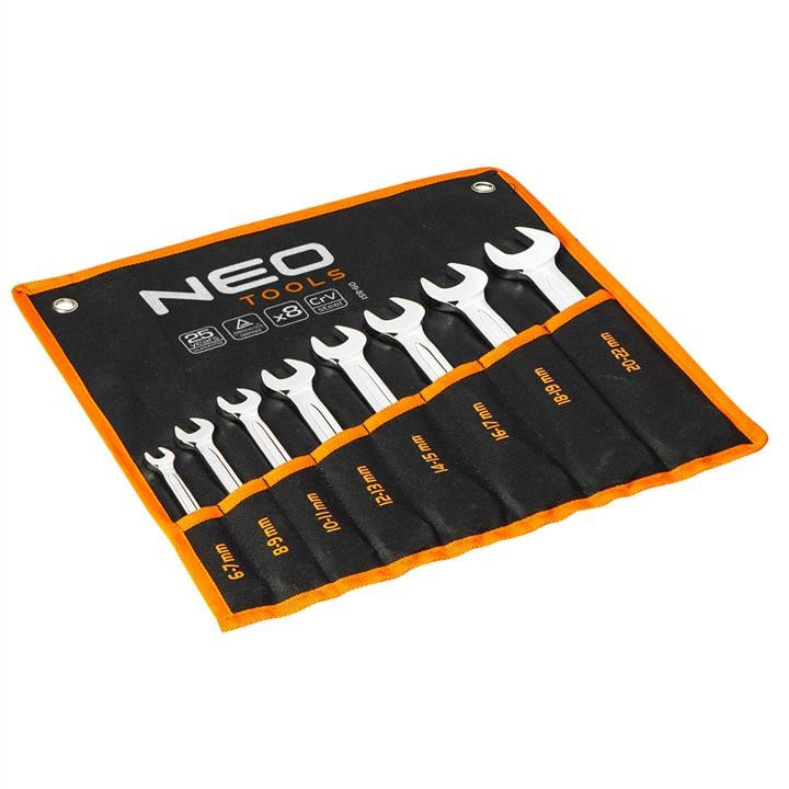 Набор ключей рожковых NEO TOOLS 09851 6-22 мм, 8 ед, двухсторонний