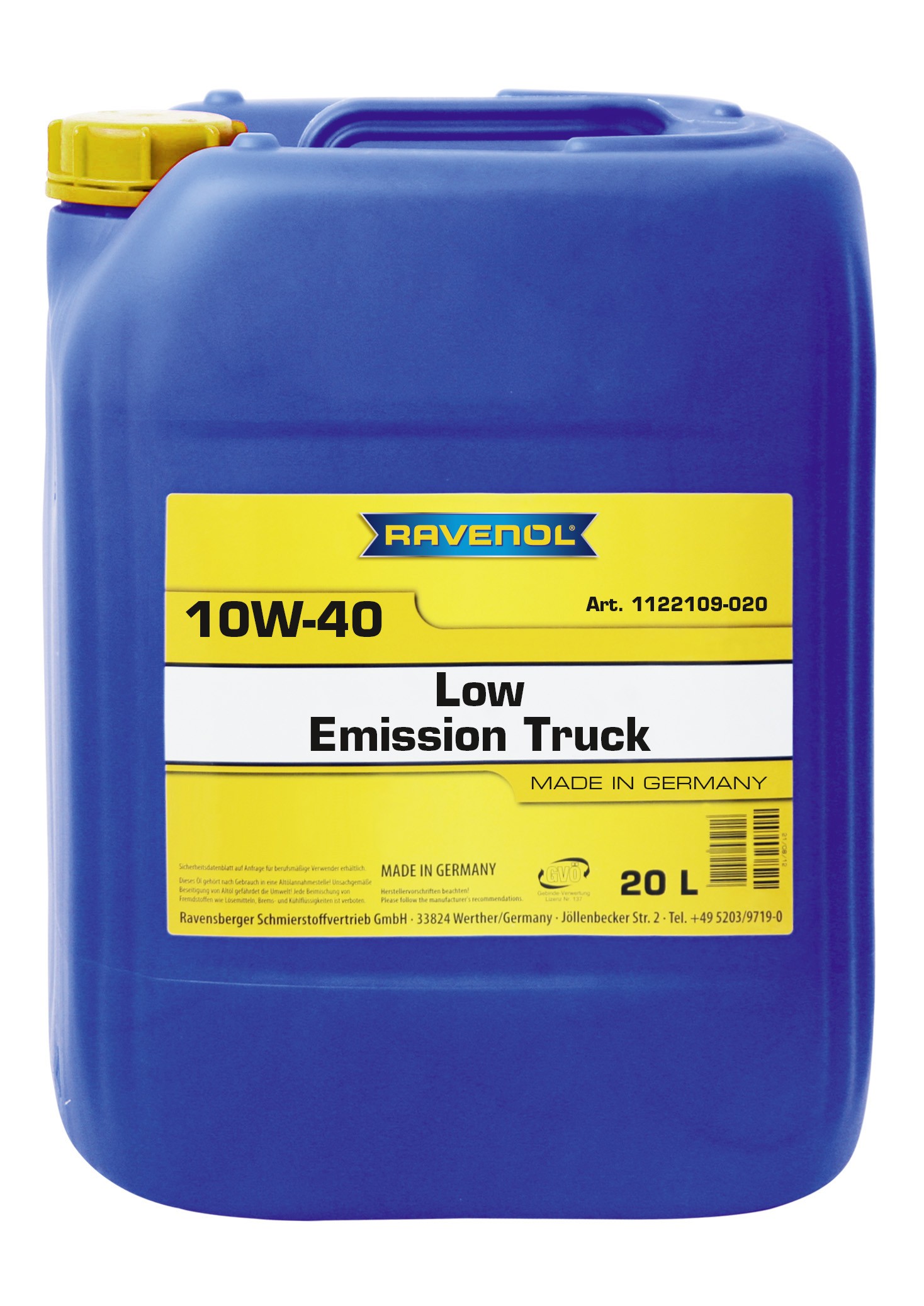 Масло моторное RAVENOL Low Emission Truck 10W-40 20 л