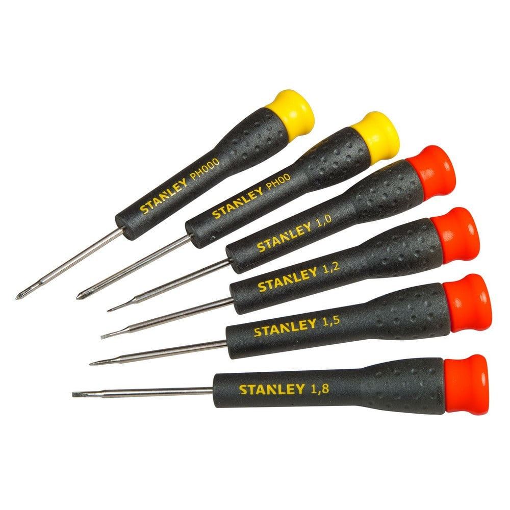 Набор отверток точной механики, 6 шт: SL1,0, SL1,2, SL1,5, SL1,8, PH000, PH00 STANLEY STHT0-62631