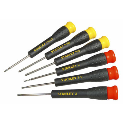 Набір викруток точної механіки, 6 шт: SL2, SL2.5, SL3, PH000, PH00, PH0 STANLEY STHT0-62632