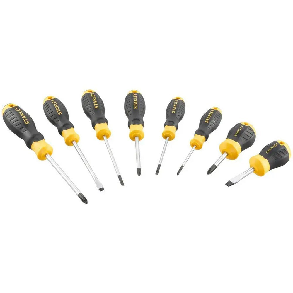 Набор отверток CushionGrip PH0x60, PH1 x 75, PH2 x 45, PH2 x 100, SL3.5 x 60, SL4 x 100, SL5.5 x 100, SL6,5x 45 Stubby STANLEY STHT16167-0