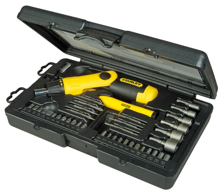 Отвертка реверсивная "Pistol Grip Ratchet": трещотка, насадки, 38 шт. STANLEY 0-63-038