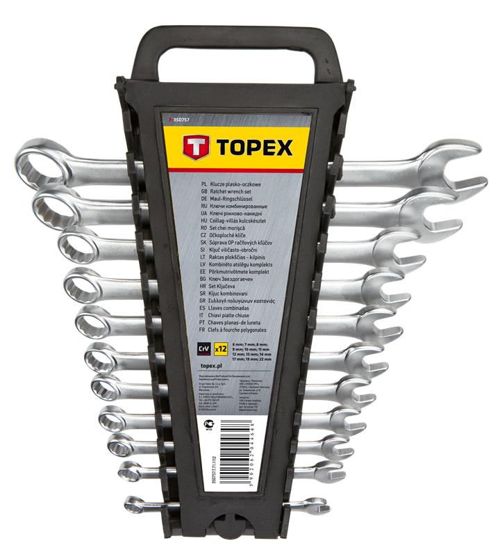 Набор ключей комбинированных TOPEX 35D757 6-22 мм, 12 ед