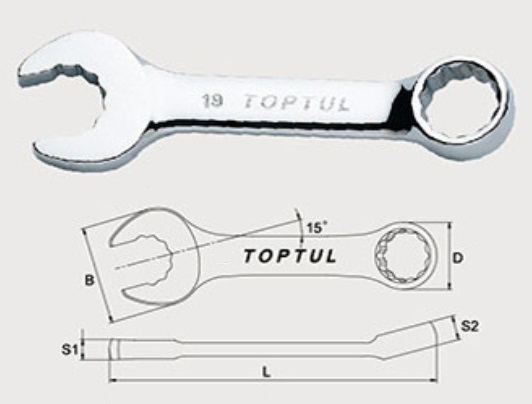 Ключ комбінований TOPTUL AAAG1717 17 мм, 127 мм