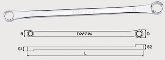Ключ накидной TOPTUL AAAP1012 10х12 мм, 300 мм, прямой супердлинный усиленный
