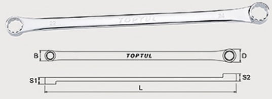 Ключ накидной TOPTUL AAAP1417 14х17 мм, 365 мм, прямой супердлинный усиленный