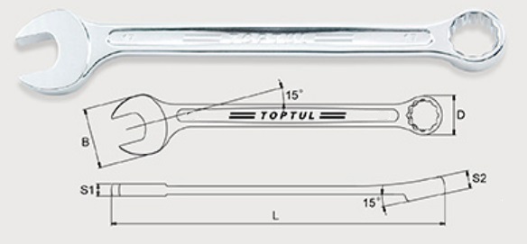 Ключ комбінований TOPTUL AAEW1010 10 мм, 143 мм