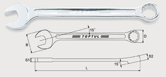 Ключ комбінований TOPTUL AAEW1313 13 мм, 169 мм