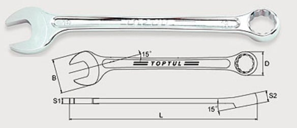 Ключ комбинированный TOPTUL AAEX5E5E 5,5 мм, 104 мм, Hi-Performance